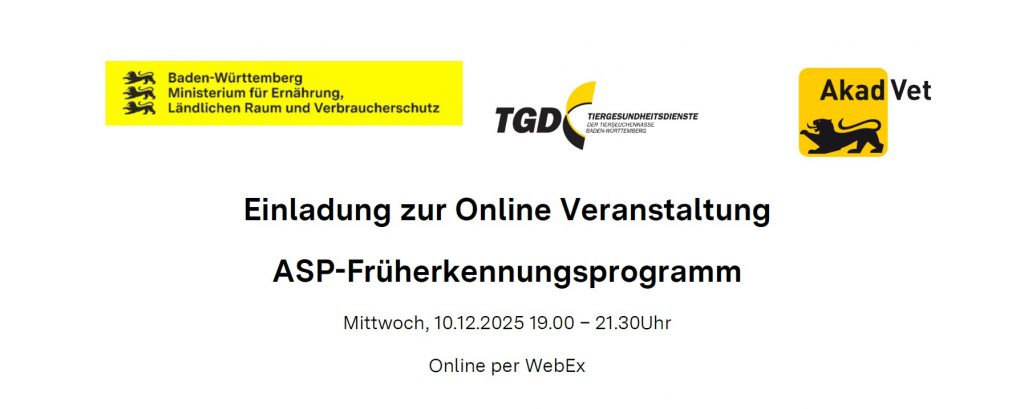 Online Veranstaltung ASP-Früherkennungsprogramm am 10.12.25