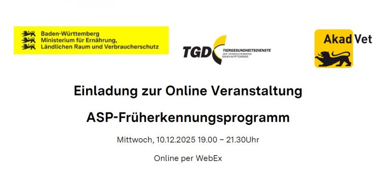 Online Veranstaltung ASP-Früherkennungsprogramm am 10.12.25